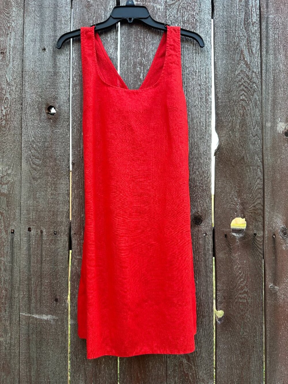 Madewell Red 100% Linen Cross-Back A-Line Mini Dress Boho Sundress Size S